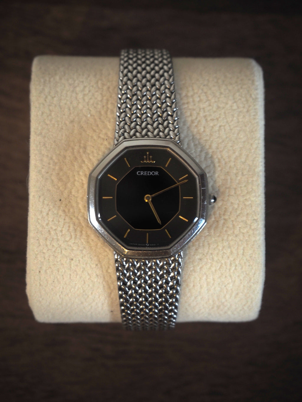 Seiko Credor 8420-5660, cadran noir octogonal