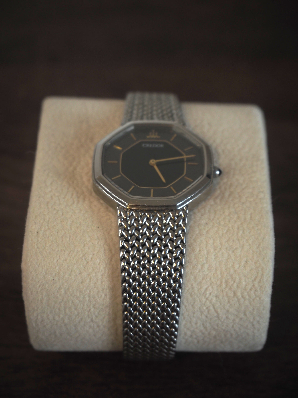 Seiko Credor 8420-5660, cadran noir octogonal
